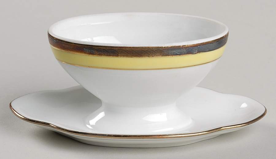 Palermo Yellow Oval Mustard W/Att Underplate-Nolid by Ginori 1735-1