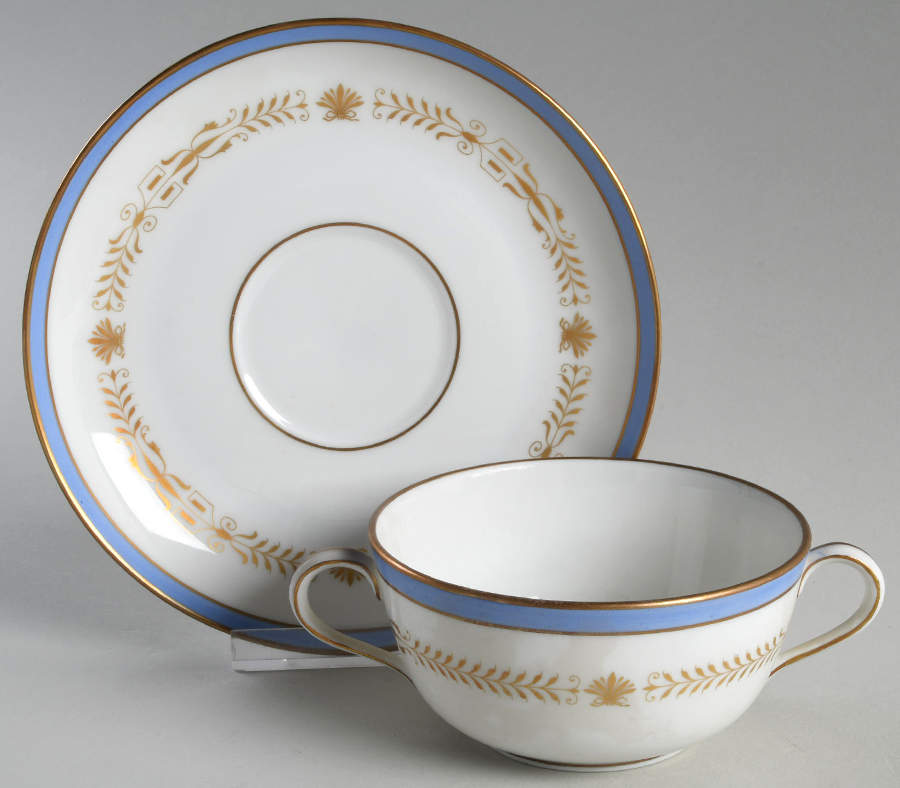 Pavia Flat Cream Soup Bowl & Saucer Set by Ginori 1735-1