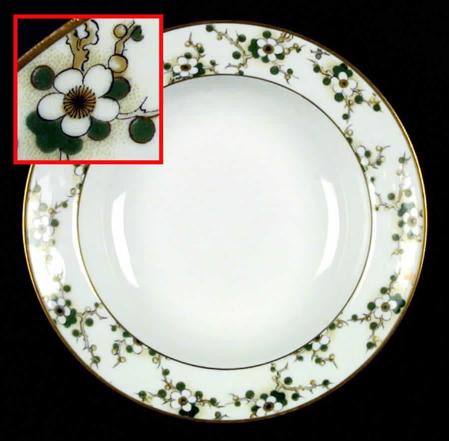 Peach Blossom Rim Soup Bowl by Ginori 1735-1