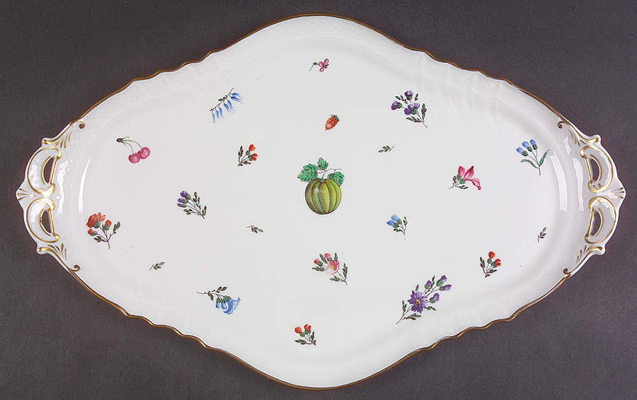 Perugia (White) 16" Oblong Handled Tray by Ginori 1735-1
