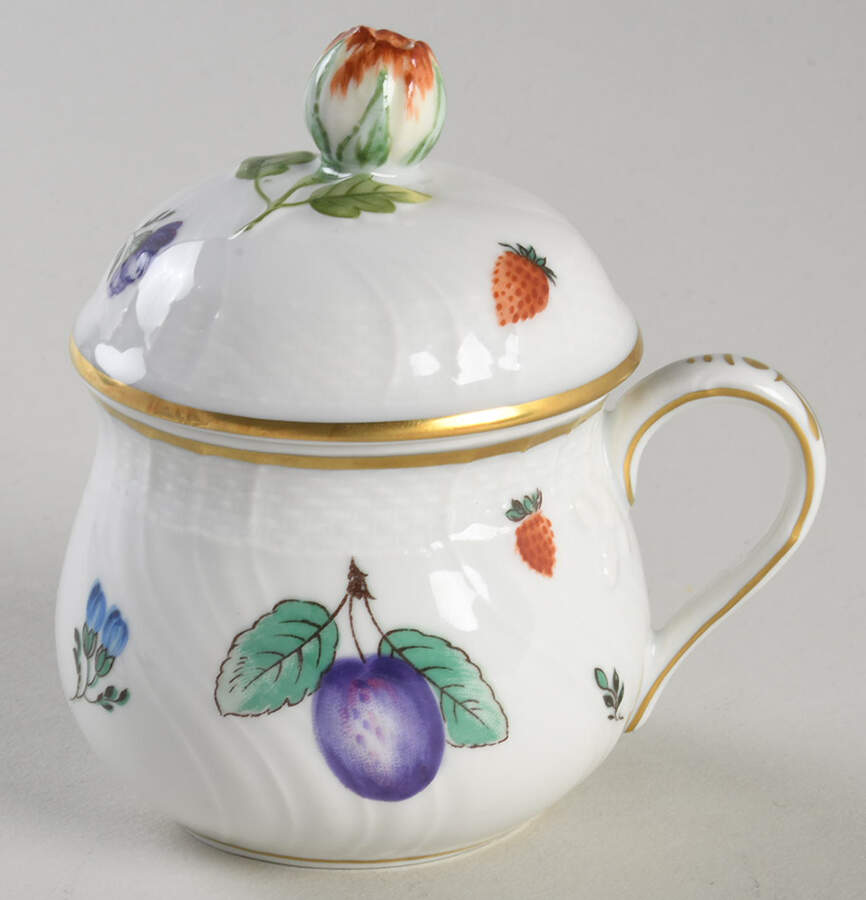 Perugia (White) 2 Pc Pot de Creme w/Lid & Base by Ginori 1735-1