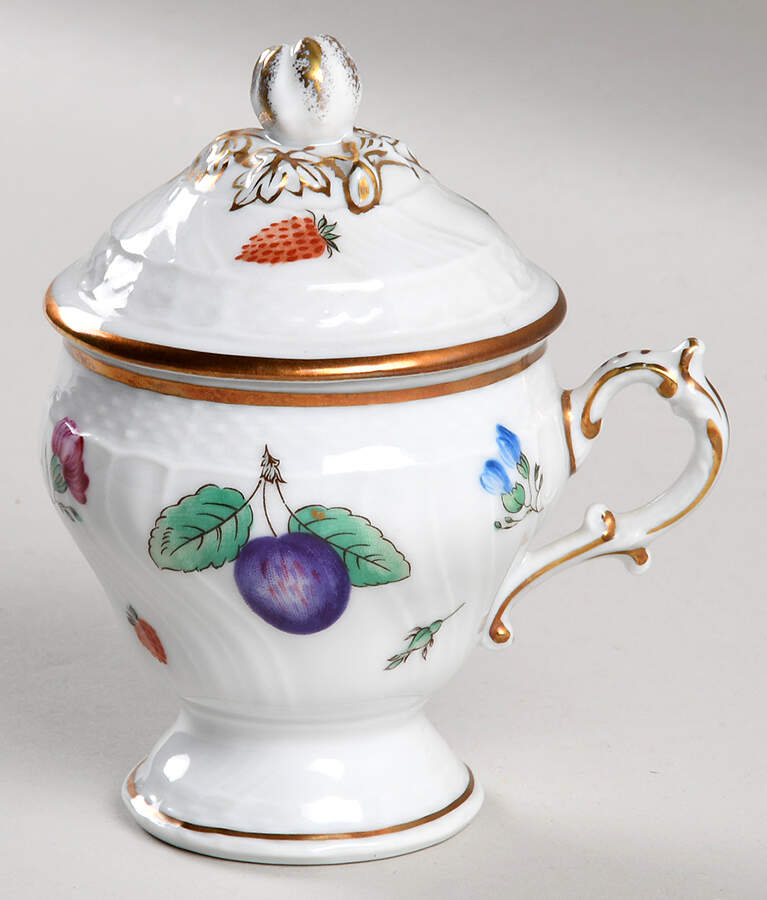 Perugia (White) Pot de Creme (2 Pc)-Lid & Base by Ginori 1735-1