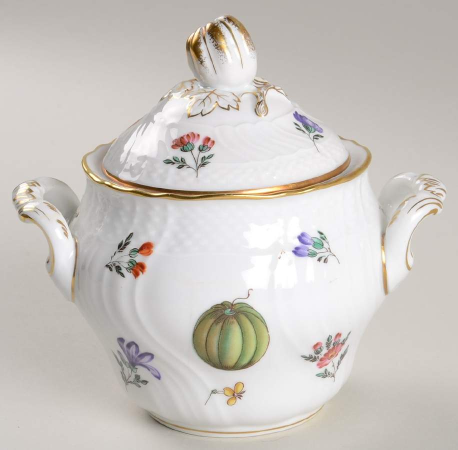 Perugia (White) Sugar Bowl & Lid by Ginori 1735-1