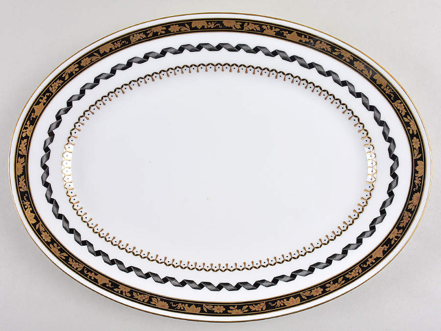 Pincio Black 14" Oval Serving Platter by Ginori 1735-1