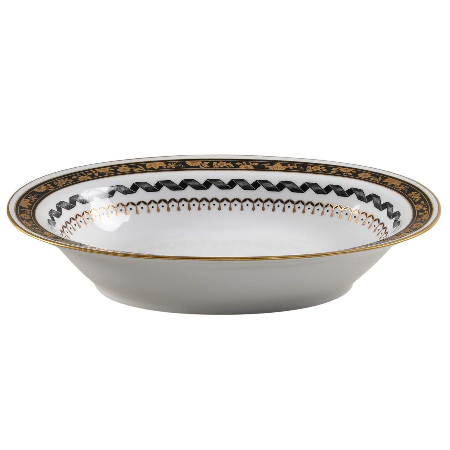 Pincio Black 10" Oval Vegetable Bowl by Ginori 1735-1