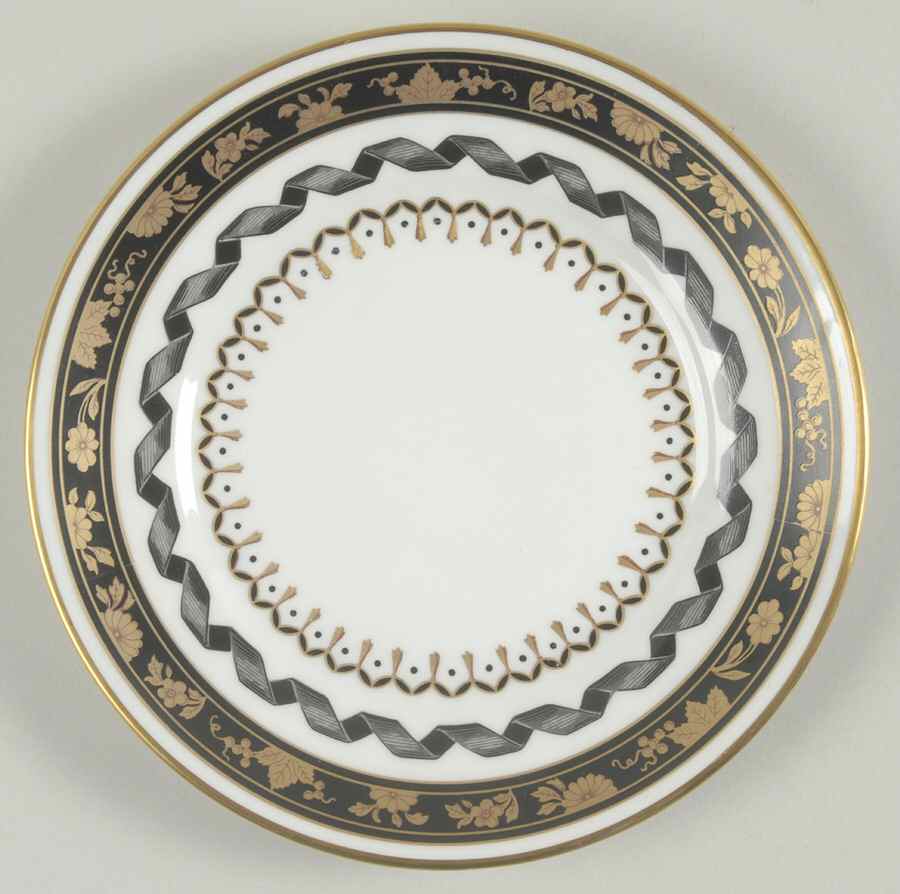 Pincio Black Bread & Butter Plate by Ginori 1735-1