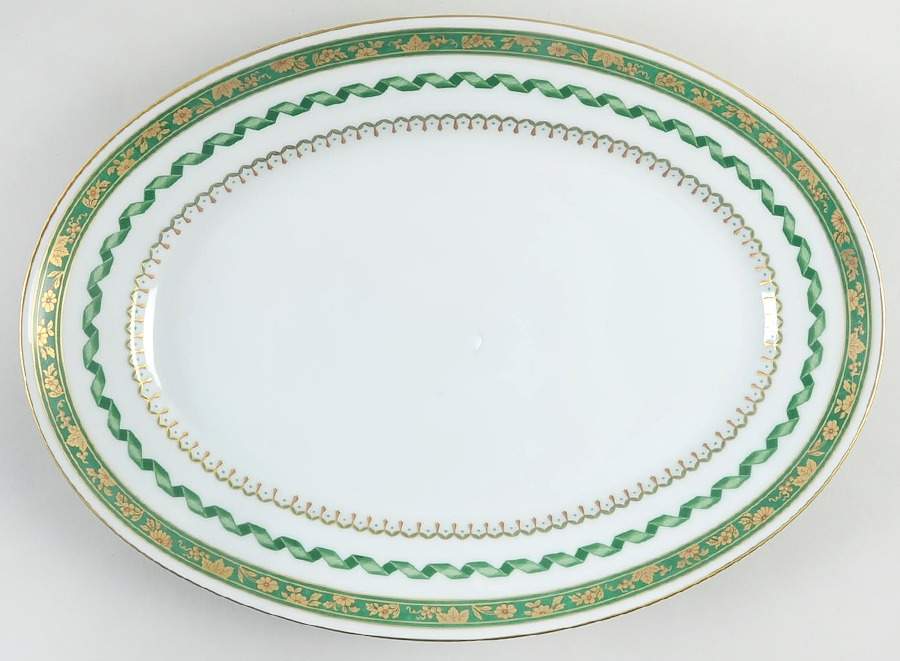 Pincio Green 14" Oval Serving Platter by Ginori 1735-1
