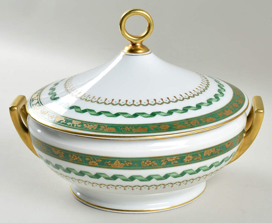 Pincio Green Round Covered Vegetable by Ginori 1735-1