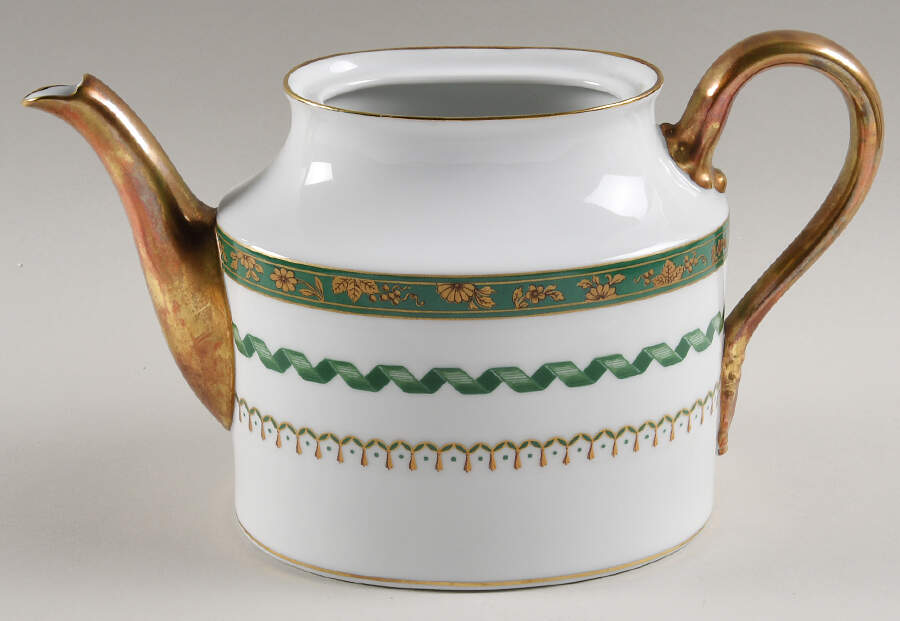 Pincio Green Teapot No Lid by Ginori 1735-1