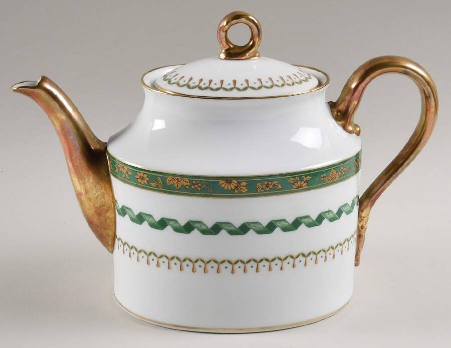 Pincio Green Teapot & Lid by Ginori 1735-1