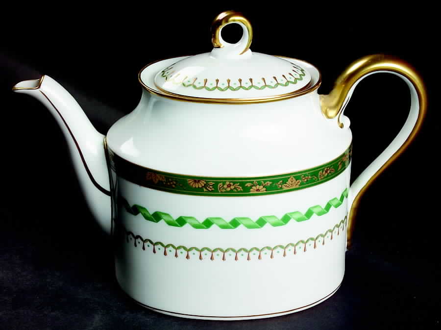 Pincio Green Teapot & Lid by Ginori 1735-1