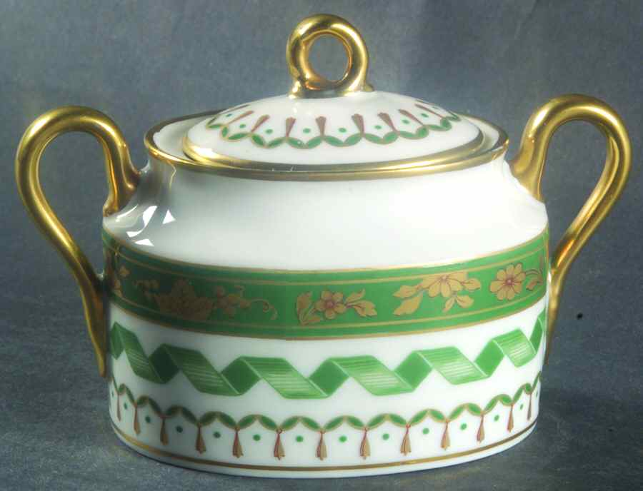Pincio Green Mini Sugar Bowl & Lid by Ginori 1735-1