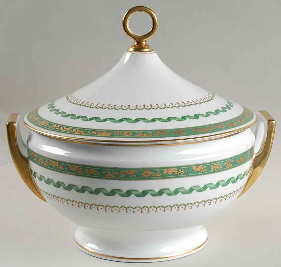 Pincio Green Tureen &  Lid by Ginori 1735-1