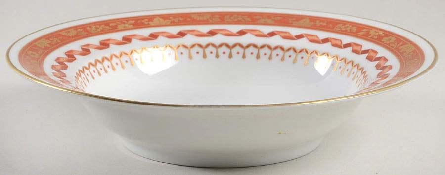 Pincio Red Rim Soup Bowl by Ginori 1735-1