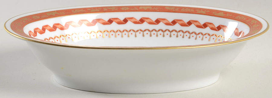 Pincio Red 9" Oval Vegetable Bowl by Ginori 1735-1