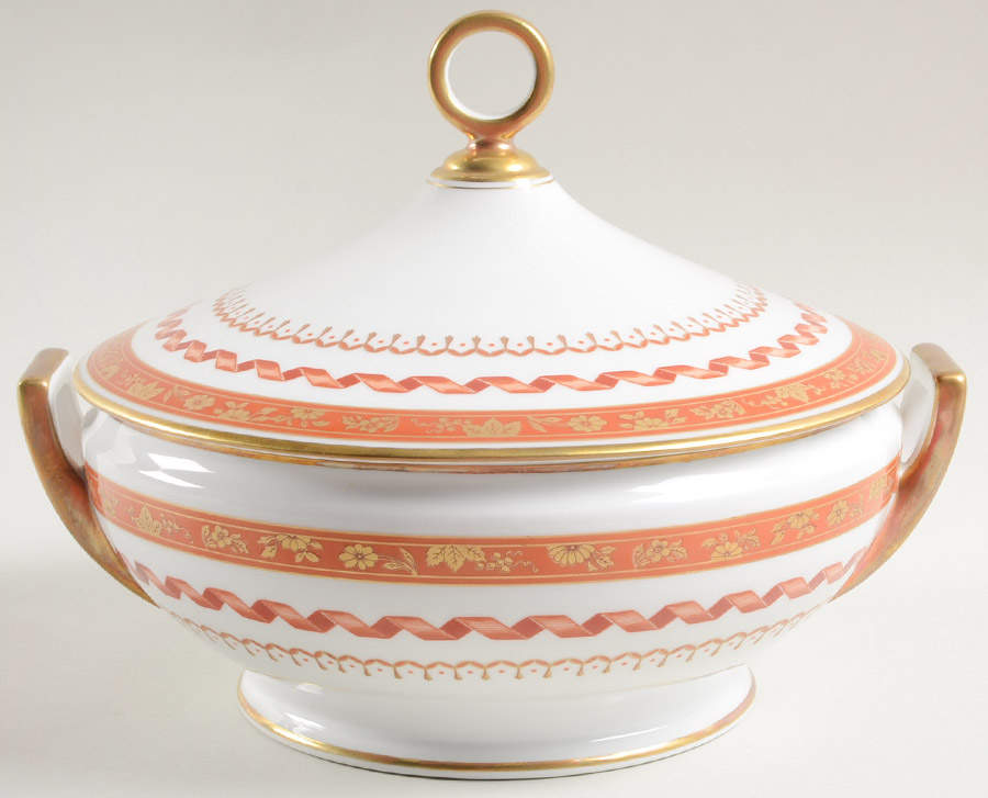 Pincio Red Round Covered Vegetable by Ginori 1735-1