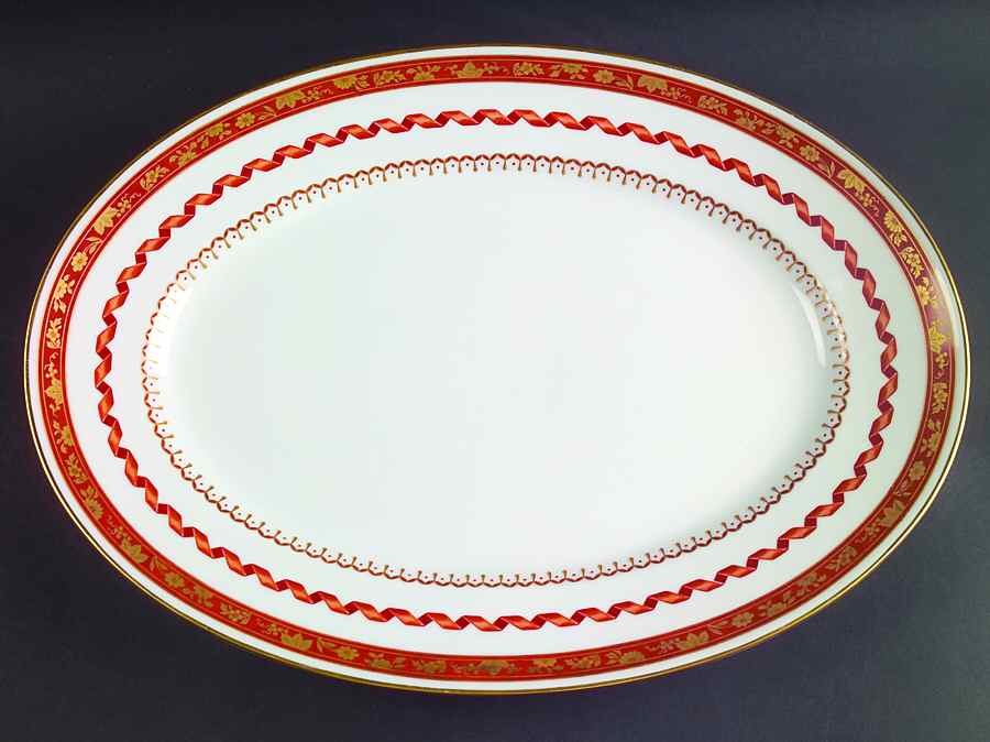 Pincio Red 16" Oval Serving Platter by Ginori 1735-1