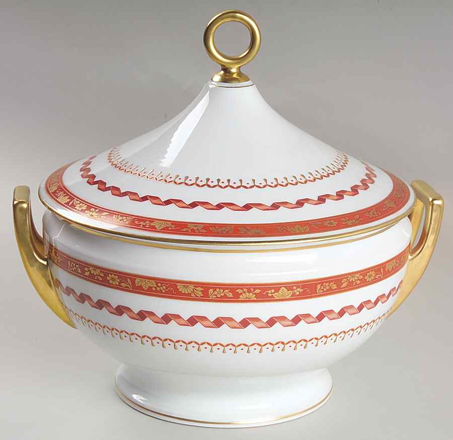 Pincio Red Tureen &  Lid by Ginori 1735-1