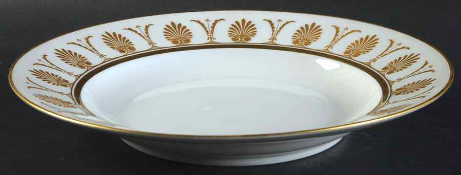 Pompei Gold Large Rim Soup Bowl by Ginori 1735-1