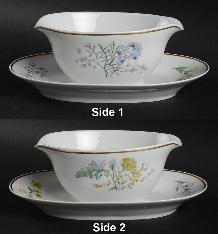Primavera Gravy Boat with Attached Underplate by Ginori 1735-1