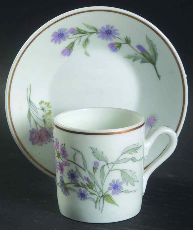 Primavera Flat Demitasse Cup & Saucer Set by Ginori 1735-1
