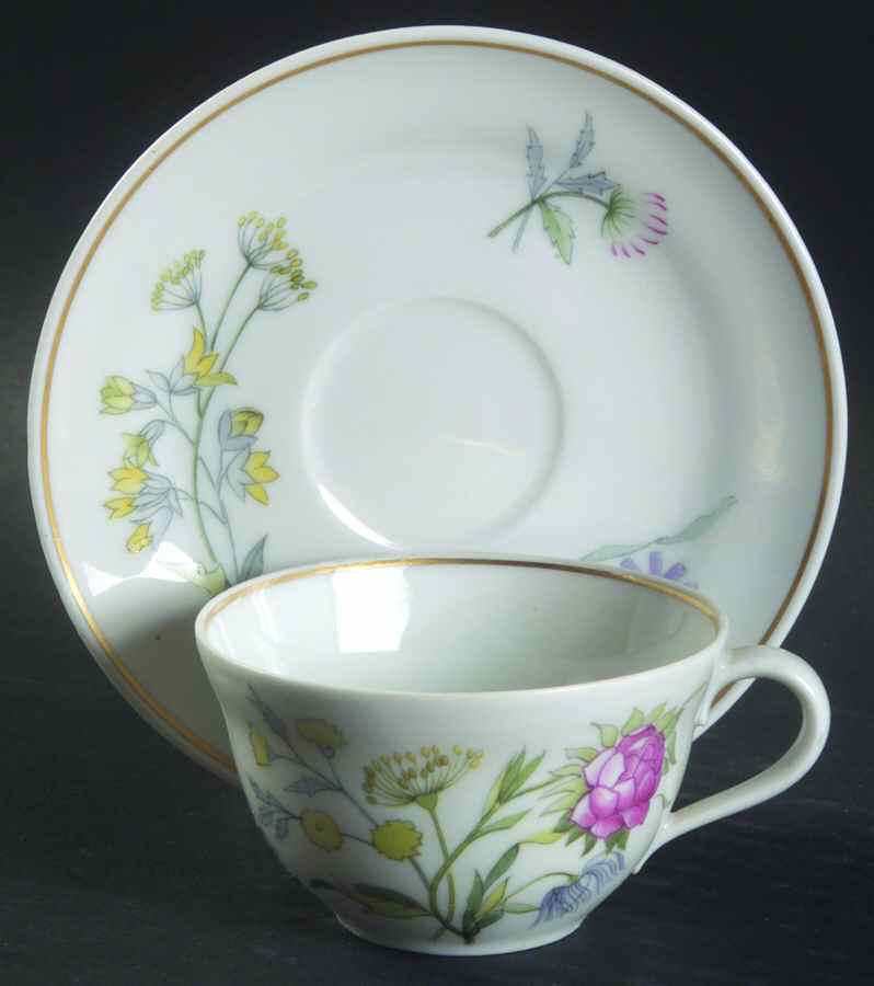 Primavera Flat Demitasse Cup & Saucer Set by Ginori 1735-1