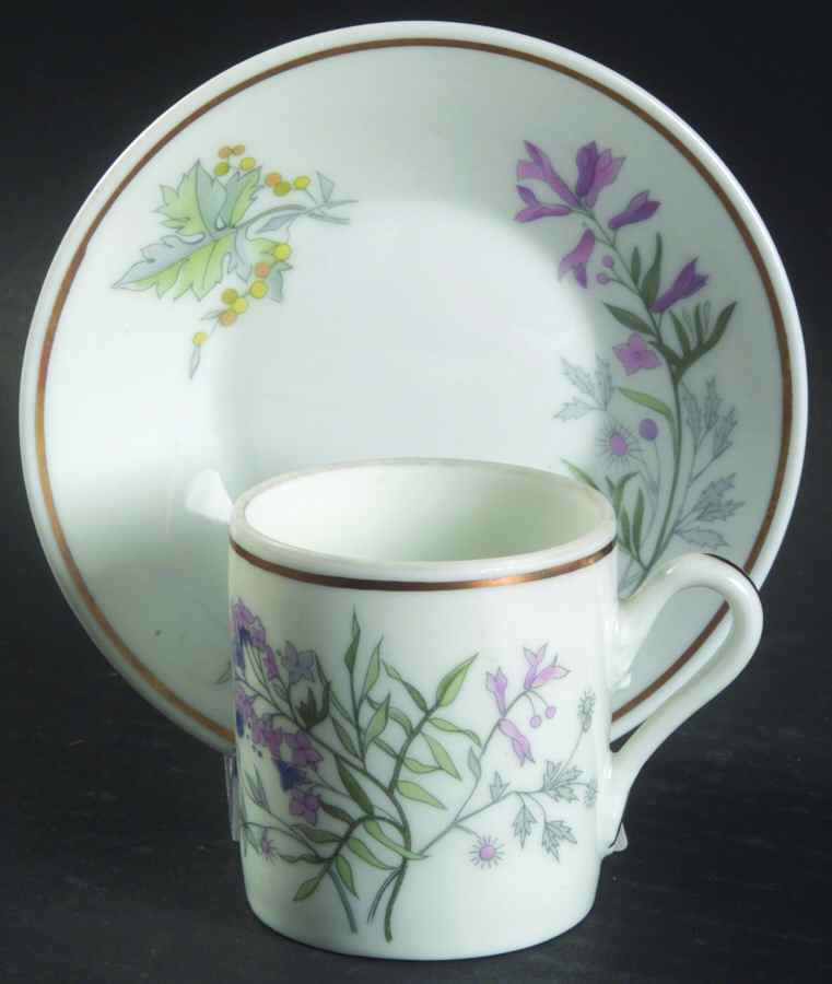 Primavera Flat Demitasse Cup & Saucer Set by Ginori 1735-1