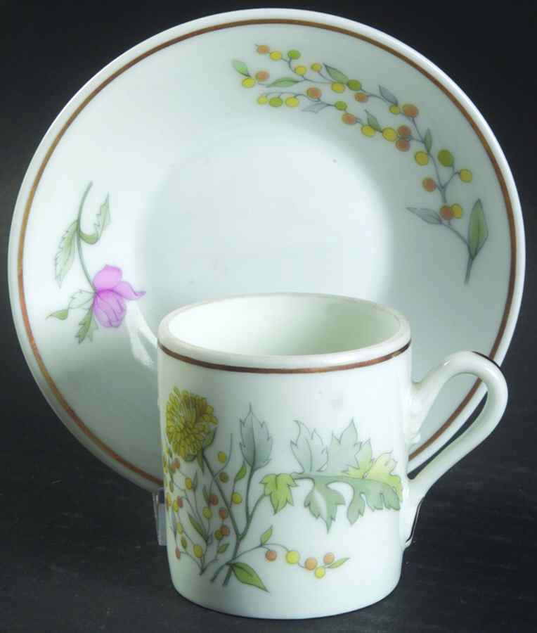 Primavera Flat Demitasse Cup & Saucer Set by Ginori 1735-1