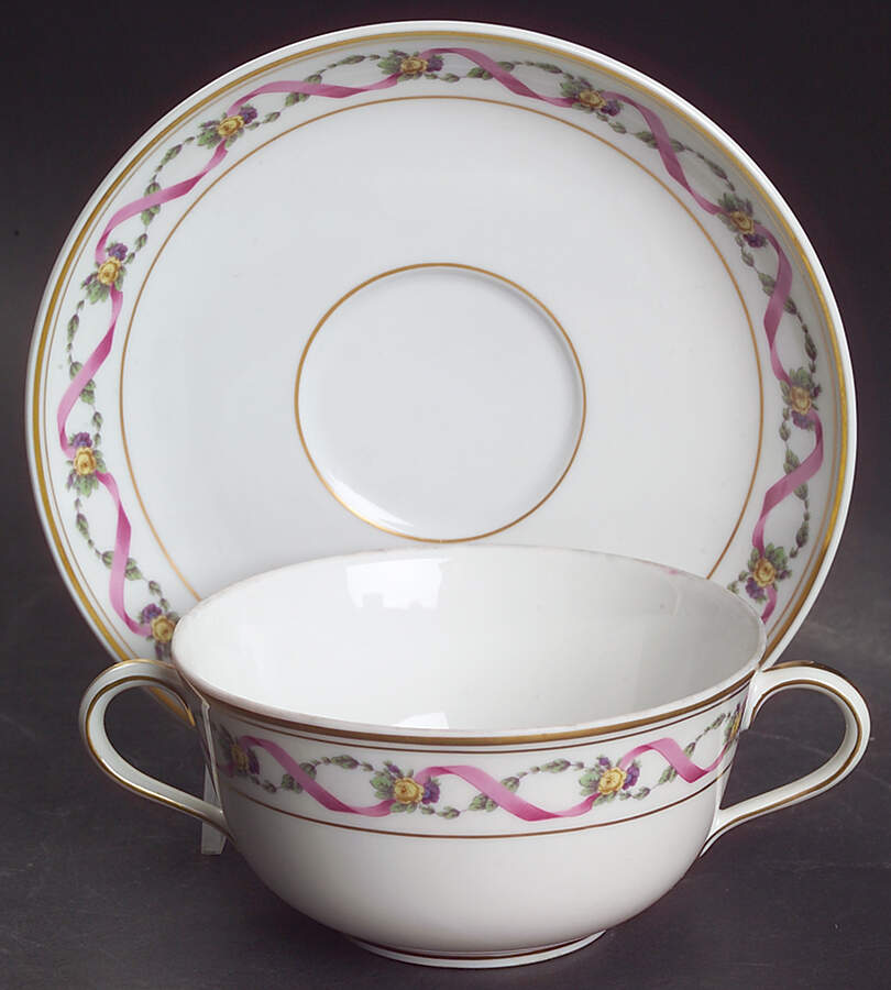 Rapallo Flat Cream Soup Bowl & Saucer Set by Ginori 1735-1