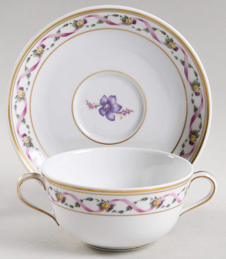 Rapallo Flat Cream Soup Bowl & Saucer Set by Ginori 1735-1