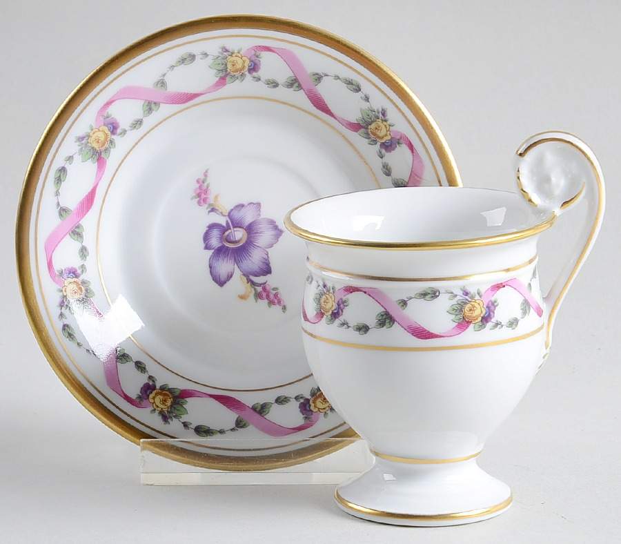 Rapallo Footed Demitasse Cup & Saucer Set by Ginori 1735-1