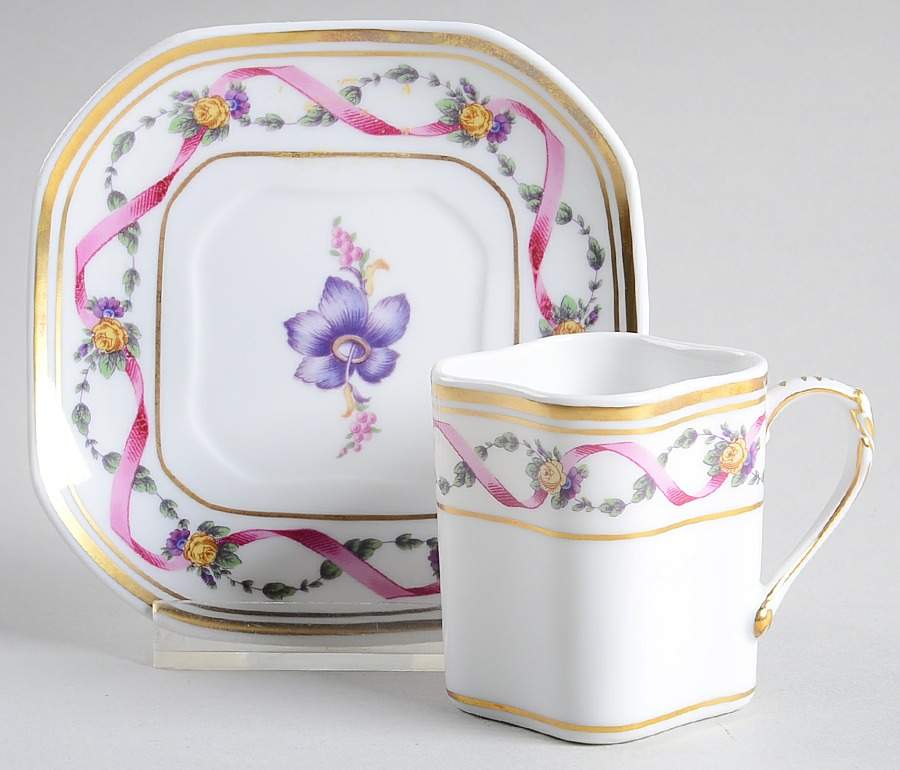 Rapallo Flat Demitasse Cup & Saucer Set by Ginori 1735-1