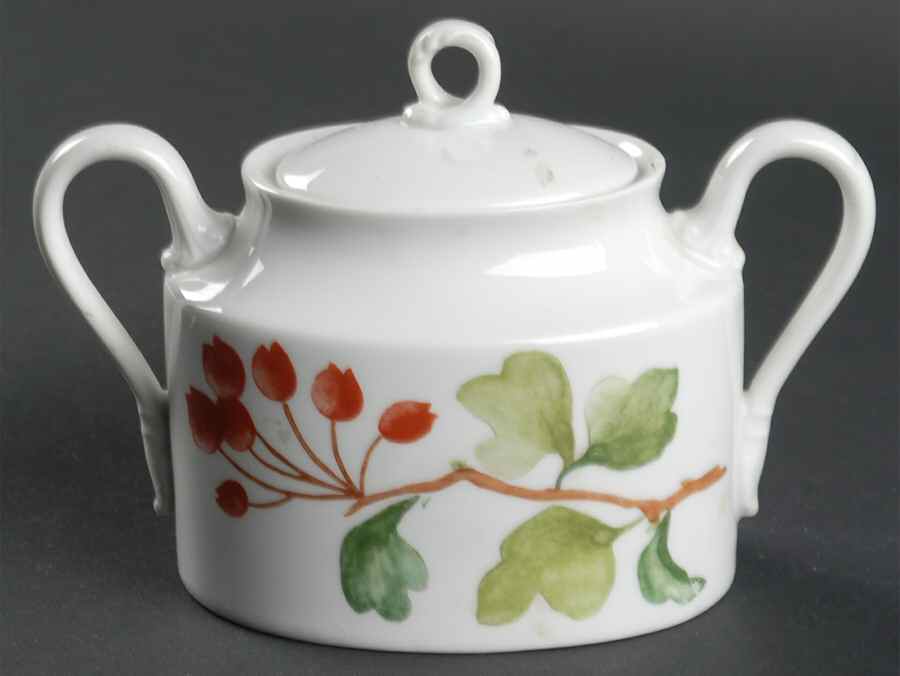 Red Currant Sugar Bowl & Lid by Ginori 1735-1