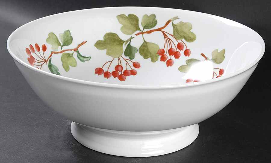 Red Currant 10" Footed Salad Serving Bowl by Ginori 1735-1