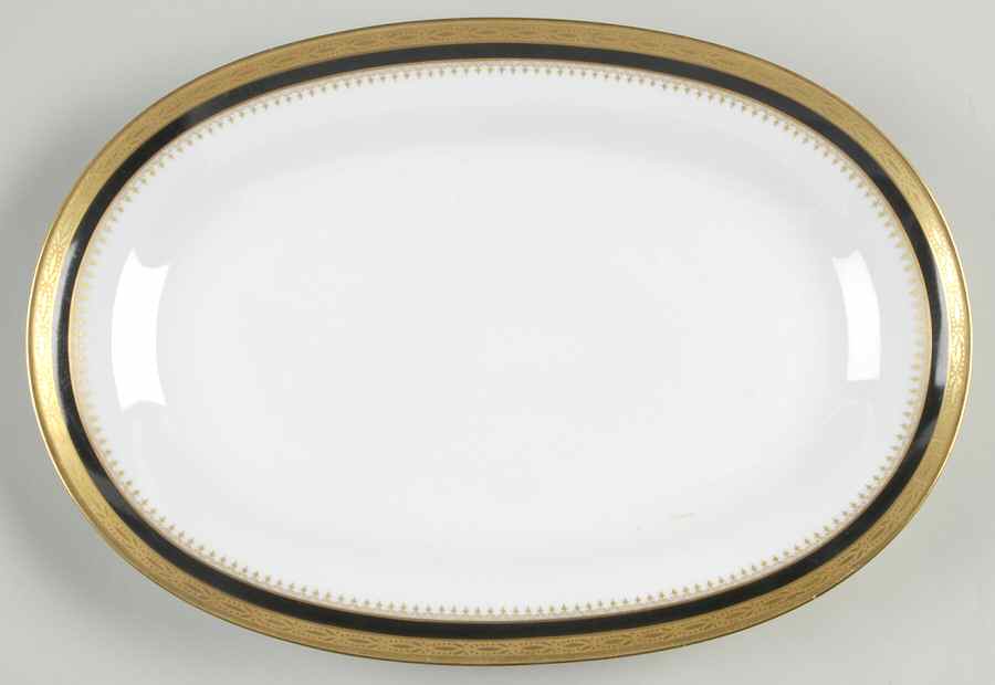 Regal Black 13" Oval Serving Platter by Ginori 1735-1