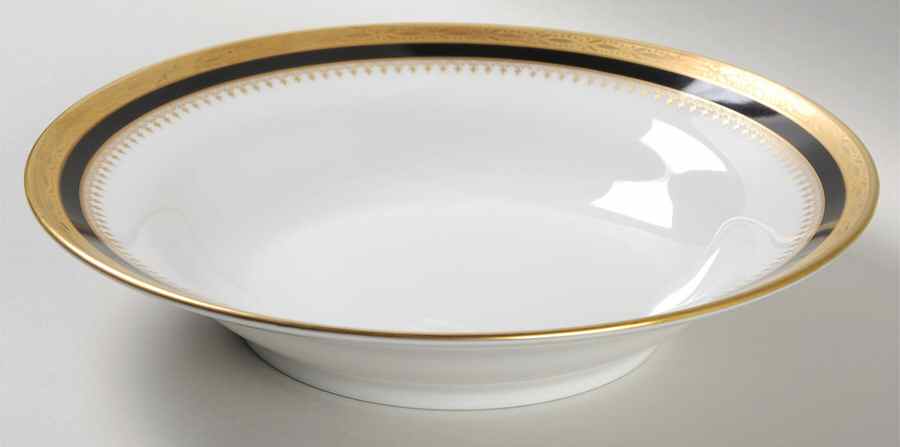 Regal Black Rim Soup Bowl by Ginori 1735-1