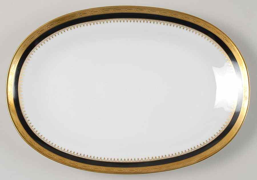 Regal Black 12" Oval Serving Platter by Ginori 1735-1