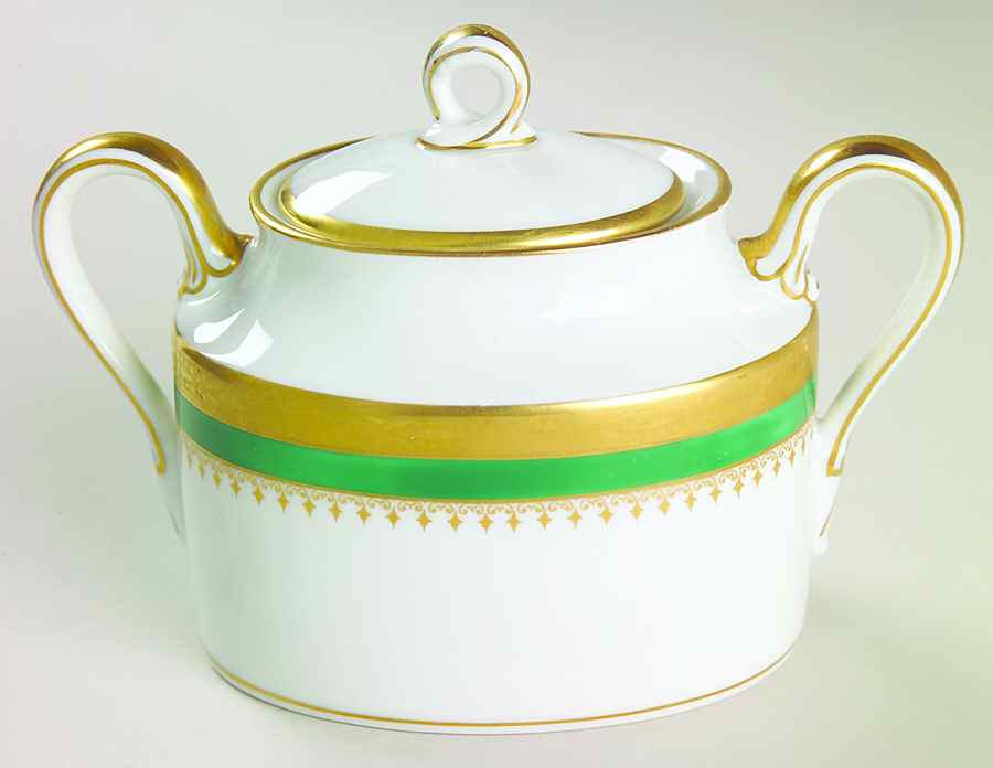 Regal Green Sugar Bowl & Lid by Ginori 1735-1