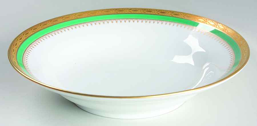 Regal Green Rim Soup Bowl by Ginori 1735-1