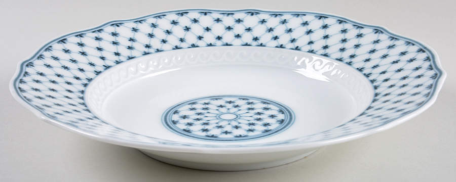 Rete Blue Large Rim Soup Bowl by Ginori 1735-1
