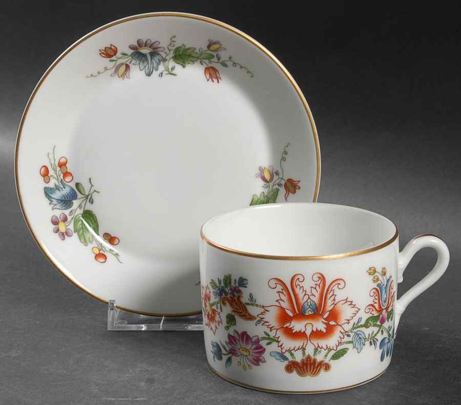Riviera (Smooth, Coupe Shape) Flat Cup & Saucer Set by Ginori 1735-1