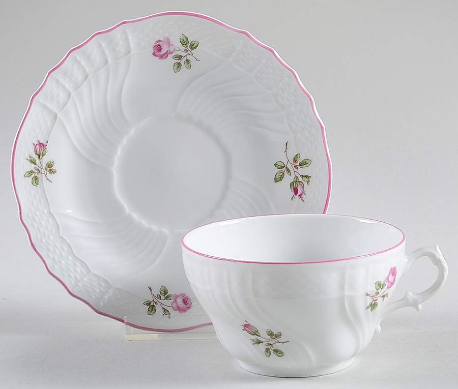 Roselline Flat Cup & Saucer Set by Ginori 1735-1