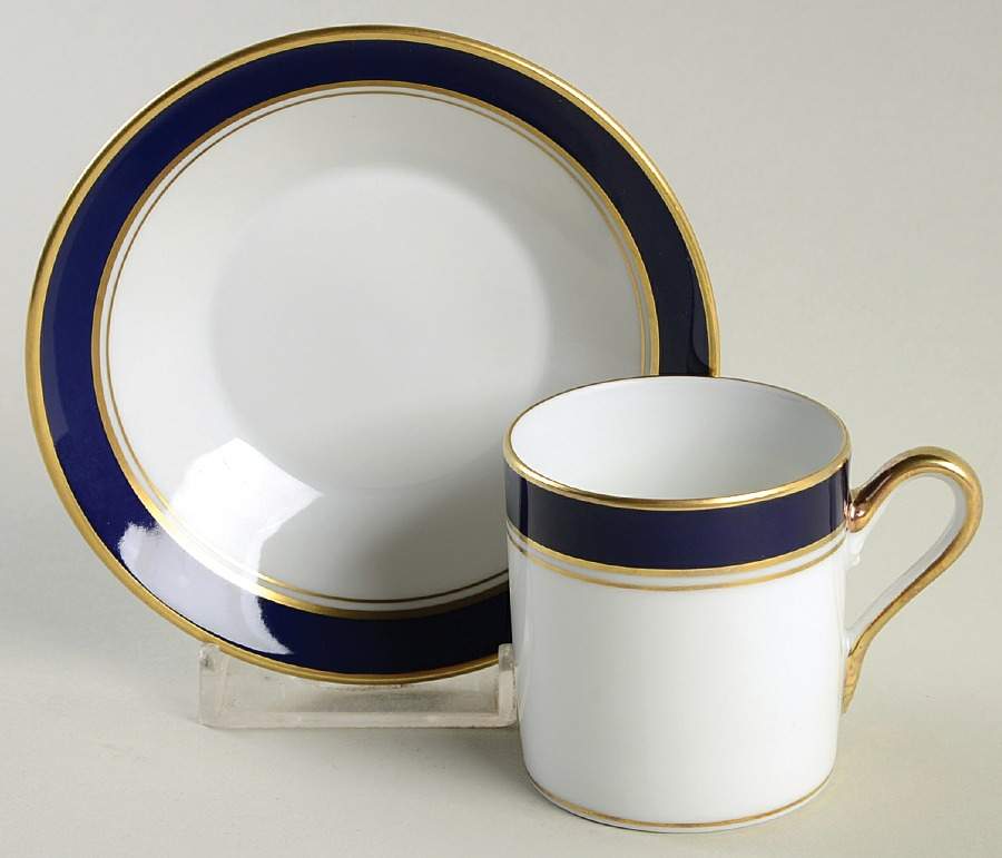 Sardinia Blue Flat Demitasse Cup & Saucer Set by Ginori 1735-1