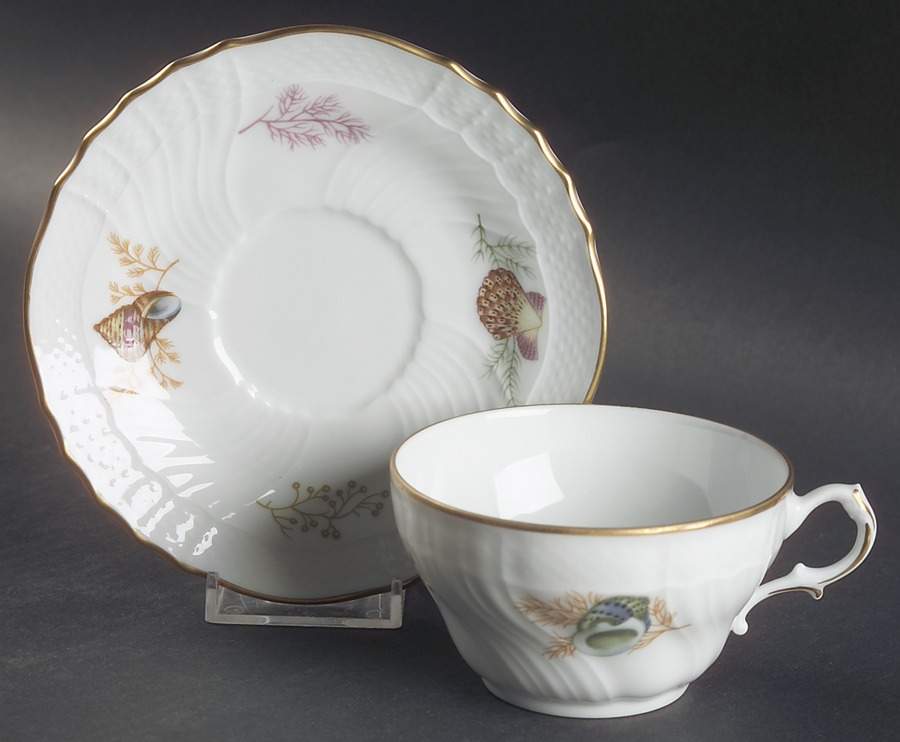 Shells Flat Cup & Saucer Set by Ginori 1735-1