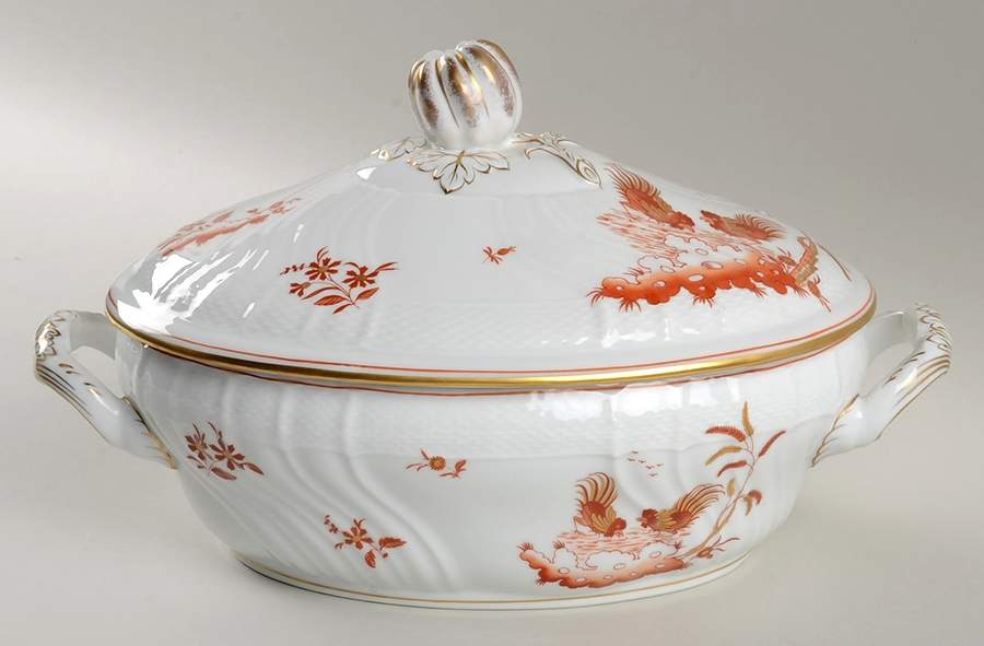 Siena Rust (Scalloped, Vecchio Ginori) Oval Covered Vegetable by Ginori 1735-1