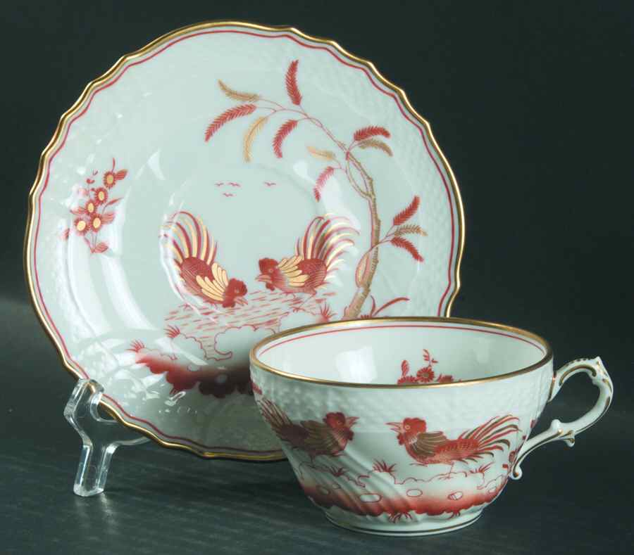 Siena Rust (Scalloped, Vecchio Ginori) Flat Cup & Saucer Set by Ginori 1735-1
