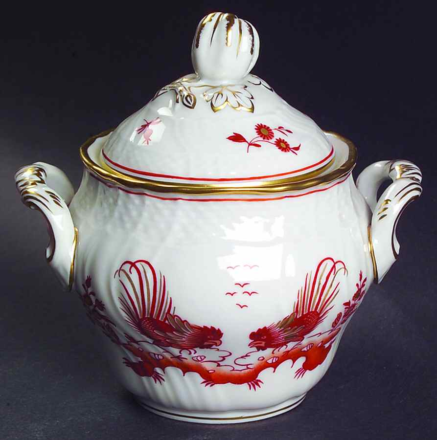 Siena Rust (Scalloped, Vecchio Ginori) Sugar Bowl & Lid by Ginori 1735-1