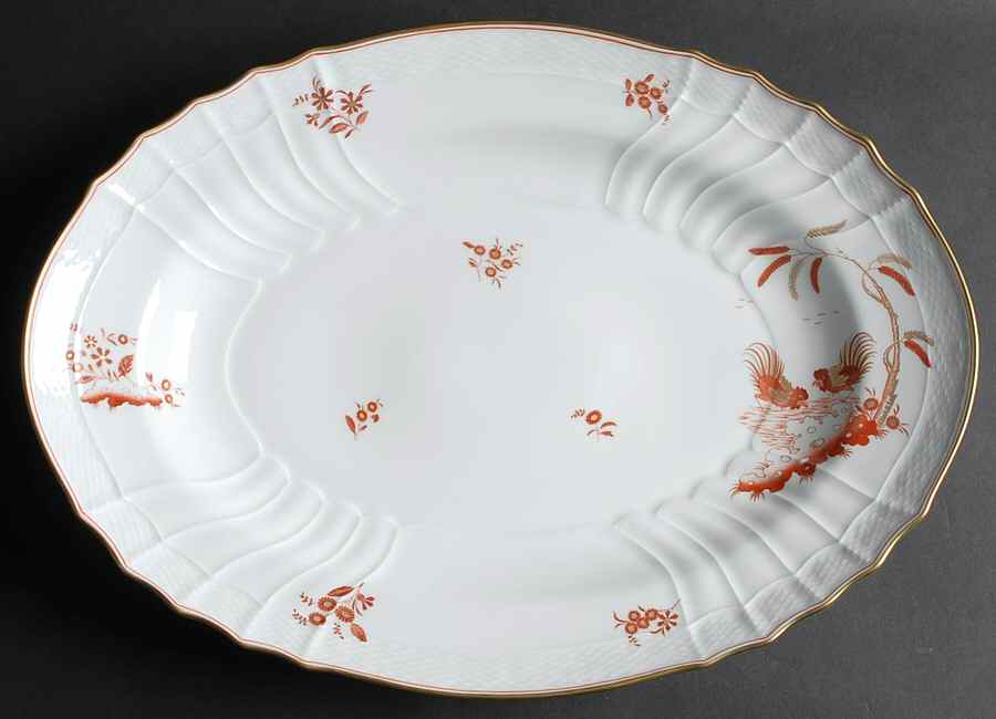 Siena Rust (Scalloped, Vecchio Ginori) 16" Oval Serving Platter by Ginori 1735-1