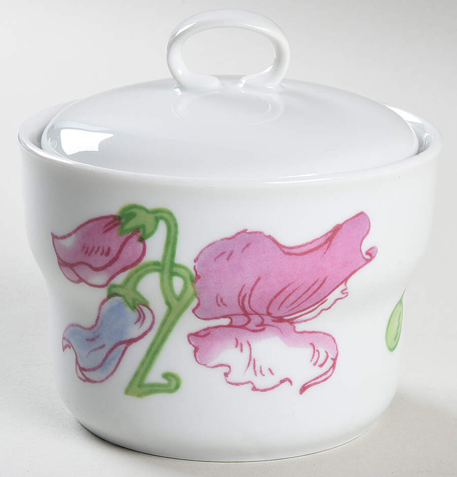 Sweet Pea Sugar Bowl & Lid by Ginori 1735-1
