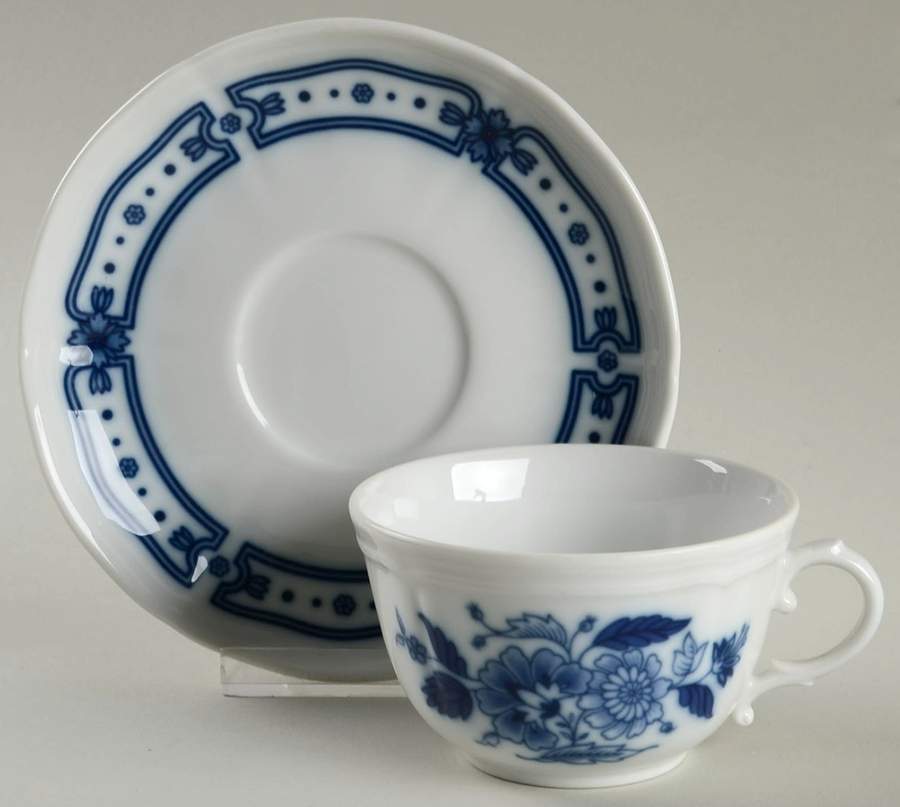 Taormina Blue Flat Cup & Saucer Set by Ginori 1735-1